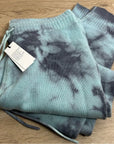 Unsubscribed 100% Cashmere Blue Tie Dye Jogger Sweater Pant Relaxed Fit