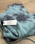Unsubscribed 100% Cashmere Blue Tie Dye Jogger Sweater Pant Relaxed Fit