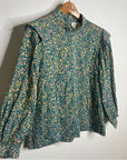 MIRTH 100% Cotton Venice Long Sleeve Floral Lightweight Blouse