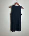 Nation LA 100% Cotton Black Gold Button V - Neck Button Down Mini Dress