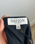 Nation LA 100% Cotton Black Gold Button V - Neck Button Down Mini Dress