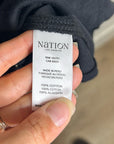 Nation LA 100% Cotton Black Gold Button V - Neck Button Down Mini Dress