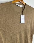 IRO Paris 100% Linen Distressed Tan T - Shirt Top