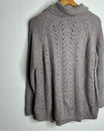 Garnet Hill 100% Baby Alpaca Texturted Neutral Turtleneck Sweater