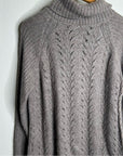 Garnet Hill 100% Baby Alpaca Texturted Neutral Turtleneck Sweater