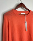 One Grey Day 100% Cashmere Sloan Bright Coral Lightweight Pullover Sweater