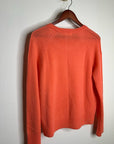 One Grey Day 100% Cashmere Sloan Bright Coral Lightweight Pullover Sweater