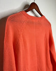 One Grey Day 100% Cashmere Sloan Bright Coral Lightweight Pullover Sweater