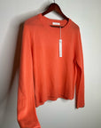 One Grey Day 100% Cashmere Sloan Bright Coral Lightweight Pullover Sweater
