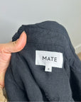 MATE 100% Organic Linen Black Button Down Oversized Long Sleeve Shirt