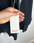 MATE 100% Organic Linen Black Button Down Oversized Long Sleeve Shirt