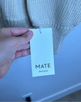 MATE The Label 100% Organic Cotton Textured Knit Oversized Crew Sweater