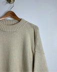 MATE The Label 100% Organic Cotton Textured Knit Oversized Crew Sweater