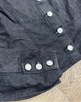 Levi's Cotton Hemp Black Button Down Scoop Neck Denim Long Sleeve Top