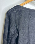 Levi's Cotton Hemp Black Button Down Scoop Neck Denim Long Sleeve Top