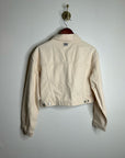 Free People x Lee 100% Cotton Denim Cream Cropped Denim Jacket Boxy Fit