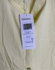 Eileen Fisher 100% Organic Cotton Mandrian Collar Pale Yellow Tank Button Down Blouse