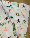 Hill House 100% Linen Straight Leg Drawstring Skylar Pant in Sea Creatures