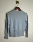 Club Monaco 100% Cashmere Baby Blue Fitted Ribbed Cuff Long Sleeve Sweater