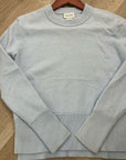 Club Monaco 100% Cashmere Baby Blue Fitted Ribbed Cuff Long Sleeve Sweater