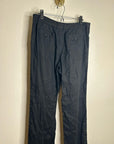 Garnet Hill 100% Linen Classic Linen Trouser Straight Leg Pant in Black