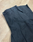 Garnet Hill 100% Linen Classic Linen Trouser Straight Leg Pant in Black