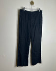 Garnet Hill 100% Linen Classic Linen Trouser Straight Leg Pant in Black