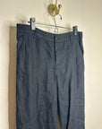 Garnet Hill 100% Linen Classic Linen Trouser Straight Leg Pant in Black