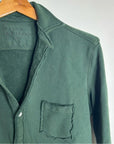 Frank & Eileen 100% Cotton Eileen Triple Fleece Sweatshirt Button Down Top Green