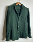 Frank & Eileen 100% Cotton Eileen Triple Fleece Sweatshirt Button Down Top Green