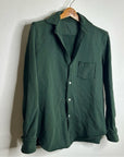 Frank & Eileen 100% Cotton Eileen Triple Fleece Sweatshirt Button Down Top Green