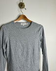 Nation Los Angeles 100% Organic Pima Cotton Gray Long Sleeve Scoop Neck Top