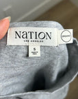 Nation Los Angeles 100% Organic Pima Cotton Gray Long Sleeve Scoop Neck Top