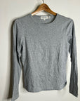 Nation Los Angeles 100% Organic Pima Cotton Gray Long Sleeve Scoop Neck Top
