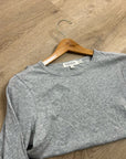 Nation Los Angeles 100% Organic Pima Cotton Gray Long Sleeve Scoop Neck Top