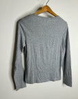Nation Los Angeles 100% Organic Pima Cotton Gray Long Sleeve Scoop Neck Top