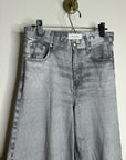 Rag & Bone 100% Cotton Miramar Terry Sofie Wide Leg Washed Gray Black Pant