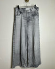 Rag & Bone 100% Cotton Miramar Terry Sofie Wide Leg Washed Gray Black Pant