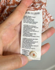Cleobella 100% Organic Cotton Orange White Floral Button Down Short Sleeve