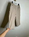 Eileen Fisher Linen Cotton Tan Cropped Wide Leg Capri Pant Medium Petite