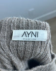 All We Knit is Love 100% Alpaca Tan Neutral Ribbed Cropped Boat Neck Sweater
