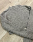 All We Knit is Love 100% Alpaca Tan Neutral Ribbed Cropped Boat Neck Sweater