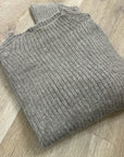 All We Knit is Love 100% Alpaca Tan Neutral Ribbed Cropped Boat Neck Sweater