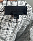 Nili Lotan 100% Cotton Brooke White Black Checkered Plaid Pesant Blouse