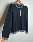 One Grey Day 100% Cashmere Grey Cutout Two Tone Sweater