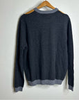 One Grey Day 100% Cashmere Grey Cutout Two Tone Sweater
