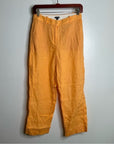 J. Crew Ingrid 100% Linen Orange Straight Leg Trouser Pant