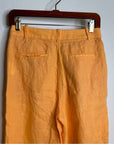J. Crew Ingrid 100% Linen Orange Straight Leg Trouser Pant
