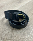Madewell 100% Genuine Italian Leather Black Gold Hardware Belt