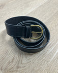 Madewell 100% Genuine Italian Leather Black Gold Hardware Belt